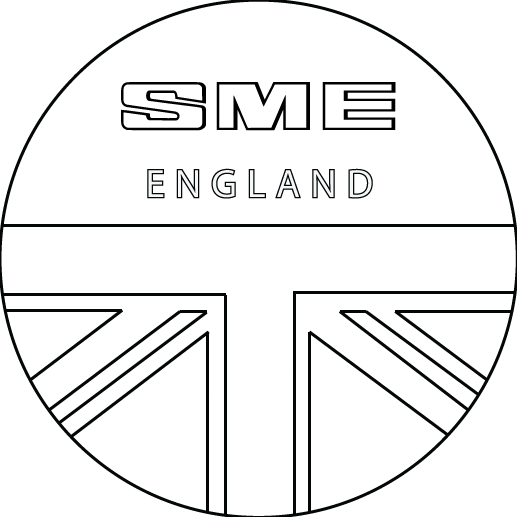 SME England Logo mit Union Jack schwarz weiss