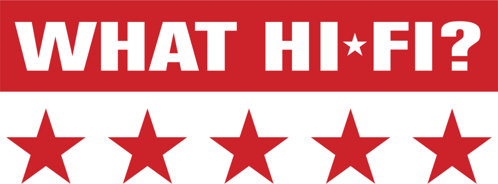 What Hi-Fi five star rating award with 5 red stars